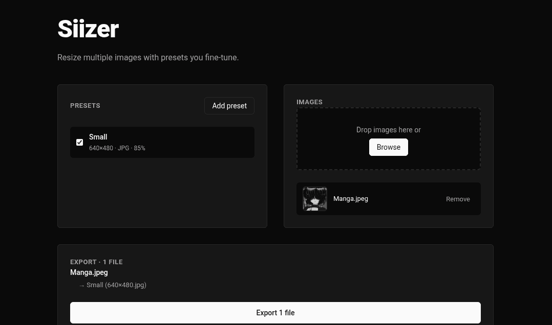 Alpha build of Siizer